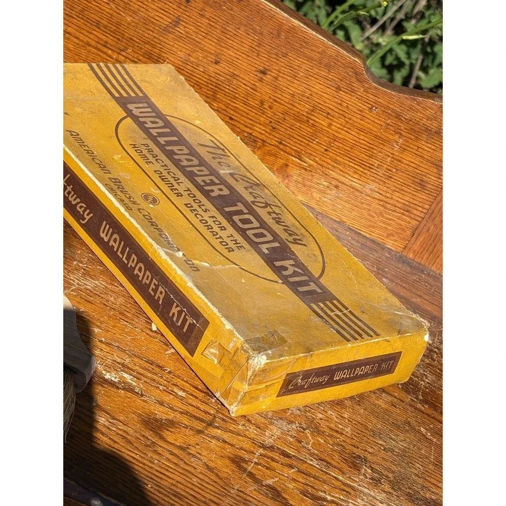Vintage Craftway Wallpaper Toolkit Original Box Brushes Roller Industrial Decor